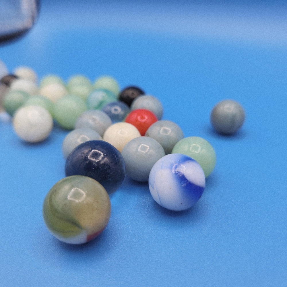 Vintage Glass Marbles Lot Assorted Colors Sizes Shooters and Players 30pc